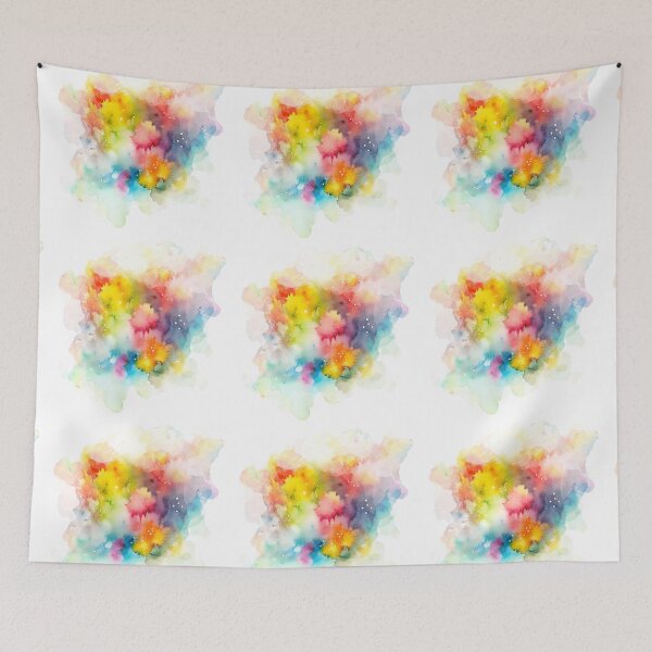 Item preview, atercolor Splashes Texture – Red Purple and Greenish Yellow designed and sold by EmeraldeaArt.