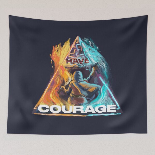 Item preview, HAVE COURAGE - Hero with Sword and Torch designed and sold by JoshuaVasquez.