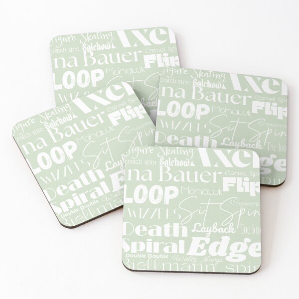 Item preview, Figure Skating Words- Subway Style Print- Sage Green designed and sold by Purposely Designed.