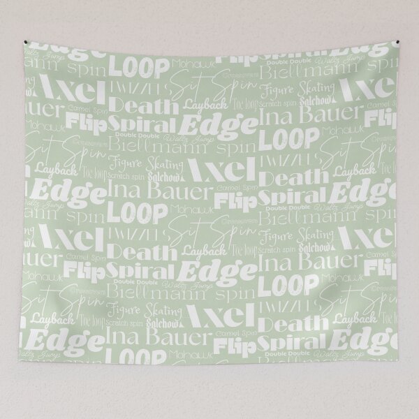 Item preview, Figure Skating Words- Subway Style Print- Sage Green designed and sold by PD-Skating.