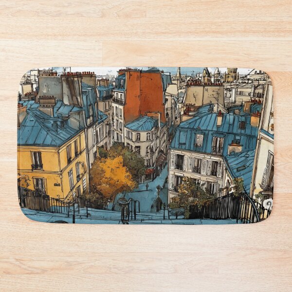 Item preview, Montmartre Rooftops – Paris Skyline Illustration designed and sold by mliotard.