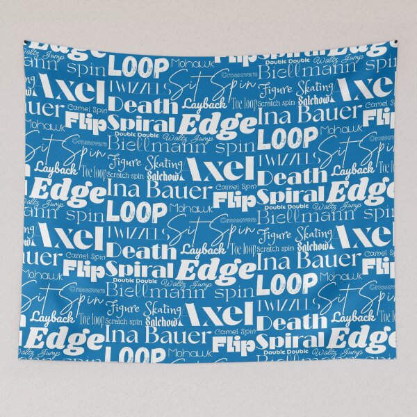 Item preview, Figure Skating Words- Subway Style Print-Royal  Blue designed and sold by Purposely Designed.