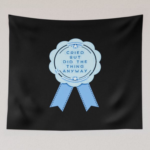 Item preview, Funny Achievement Badge – Did The Thing Anyway Blue designed and sold by creativerooney.