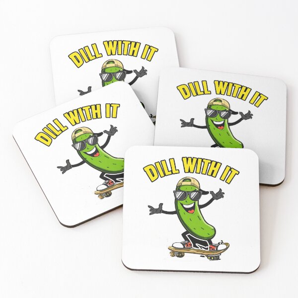 Item preview, Dill With It Funny Pickle Skateboard Pun Design designed and sold by ArtDesignTp.