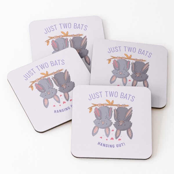 Item preview, Just Two Bats Hanging Out – Cute Bat Pun Sticker designed and sold by Novel Works Studio.