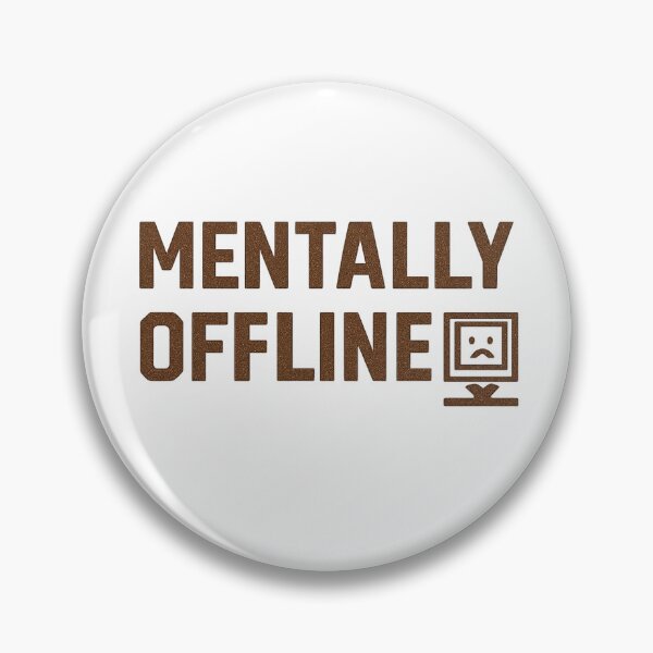 Artikelvorschau, Mental Offline – Lustiges Pixel-Retro-Textdesign entworfen und verkauft von Dragonfly-10.