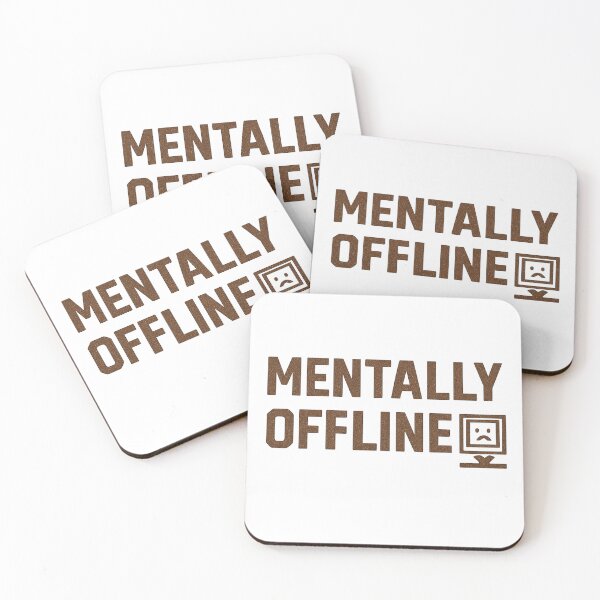 Artikelvorschau, Mental Offline – Lustiges Pixel-Retro-Textdesign entworfen und verkauft von Dragonfly-10.