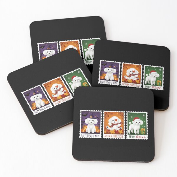 Item preview, Teacup Poodle Holiday Stamp – Halloween, Fall, Christmas Dog Art designed and sold by The Real Life Symphony.
