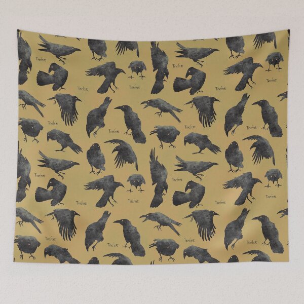 Item preview, Yellow and black crow pattern designed and sold by Tinefer1111.