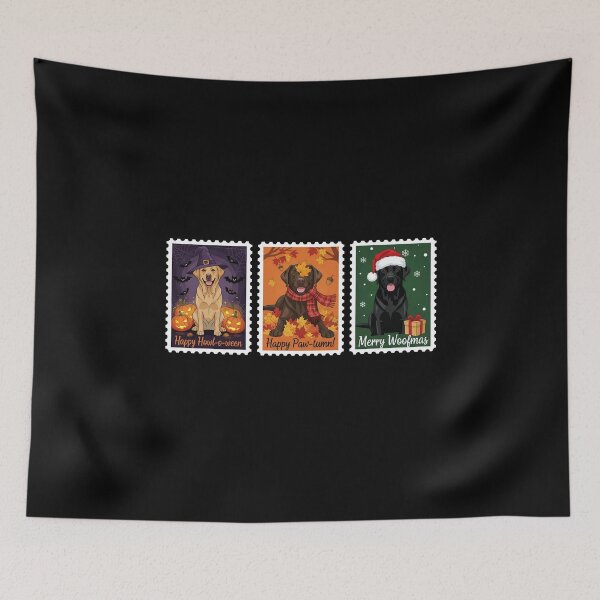 Item preview, Labrador Retriever Holiday Stamp – Halloween, Fall, Christmas Dog Art designed and sold by The Real Life Symphony.