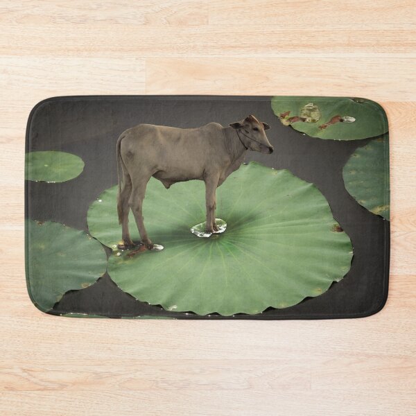 Item preview, cow on a lily pad - surreal designed and sold by Jenzer83.