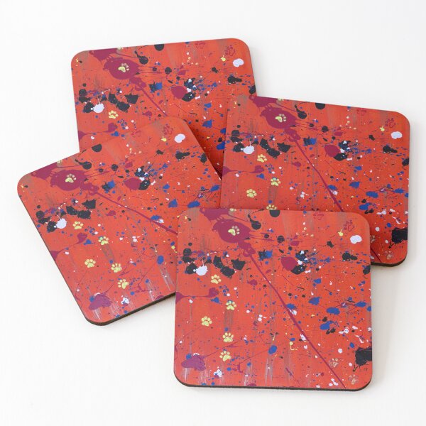Item preview, Paws in Color Chaos – Abstract Art in Red designed and sold by Gina_BreWe.