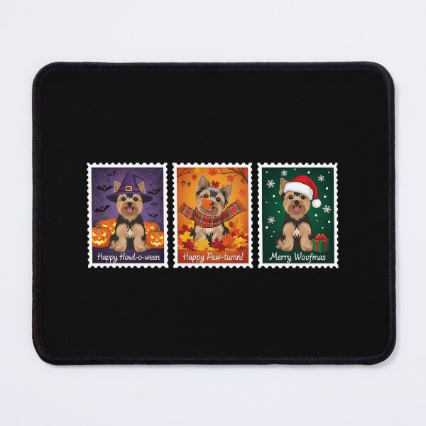 Item preview, Yorkshire Terrier Holiday Stamp – Halloween, Fall, Christmas Dog Art designed and sold by The Real Life Symphony.
