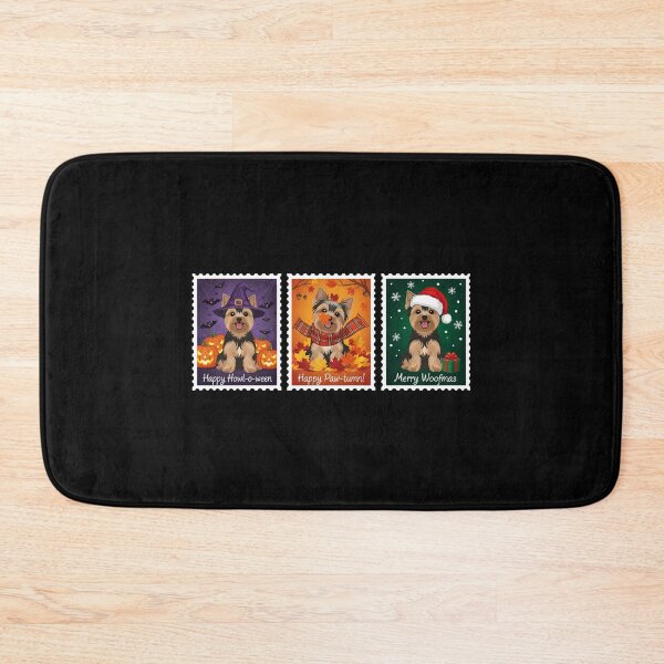 Item preview, Yorkshire Terrier Holiday Stamp – Halloween, Fall, Christmas Dog Art designed and sold by The Real Life Symphony.