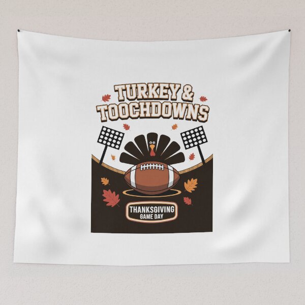 Item preview, Turkey & Touchdowns - Thanksgiving Art designed and sold by Enea Kelo.
