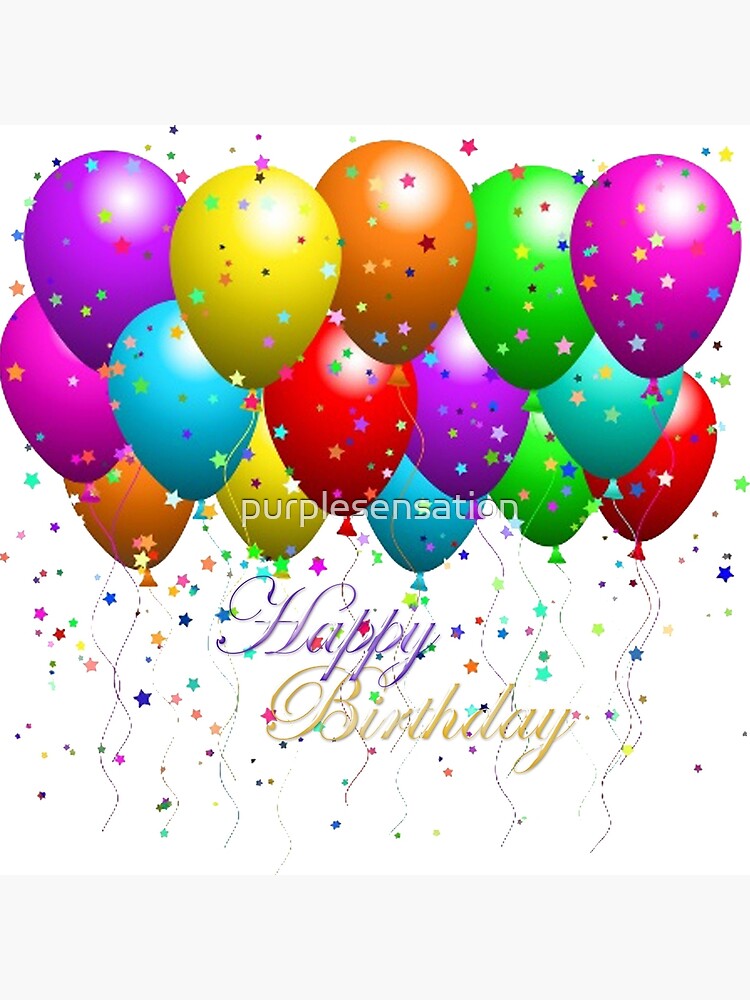 party-balloons-happy-birthday-art-board-print-for-sale-by-purplesensation-redbubble for Free Printable Happy Birthday Balloons Party Balloons Happy Birthday
