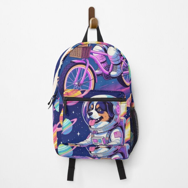 Item preview, Astronaut Dog Riding Bicycle with Cat and Donut designed and sold by Cherry Peony.