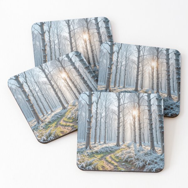 Item preview, Morning Sunshine Glowing On Frost In a Forest designed and sold by Maria Dryfhout.