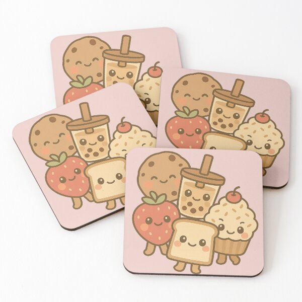 Item preview, Group of Smiling Kawaii Foods designed and sold by _Smiley_.