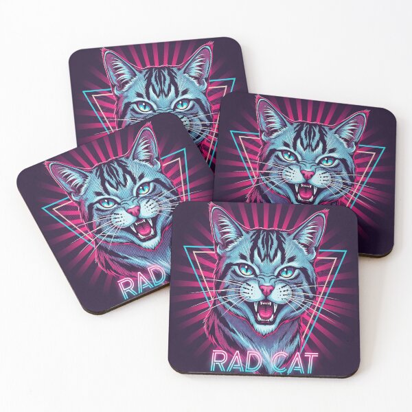 Item preview, Rad Retro Cat Retro 80s Neon Vaporwave Cat Aesthetic Design designed and sold by Neko-Doodle-co.