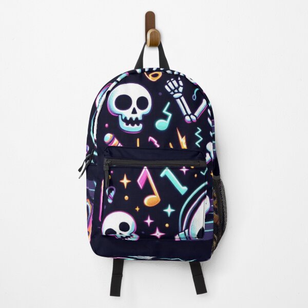 Item preview, Dancing Neon Skeleton – Cute Halloween Party Art with Headphones & Glow Vibes designed and sold by Medeea Publishing.