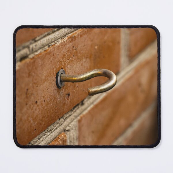 Item preview, Textured red brick wall with metal hook - rustic urban detail. designed and sold by RinaZik.