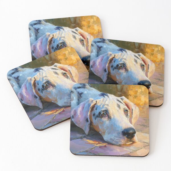 Item preview, Impasto Dog Painting – Golden & Lavender Brushstroke Wall Art & Gifts designed and sold by Gino By Design.