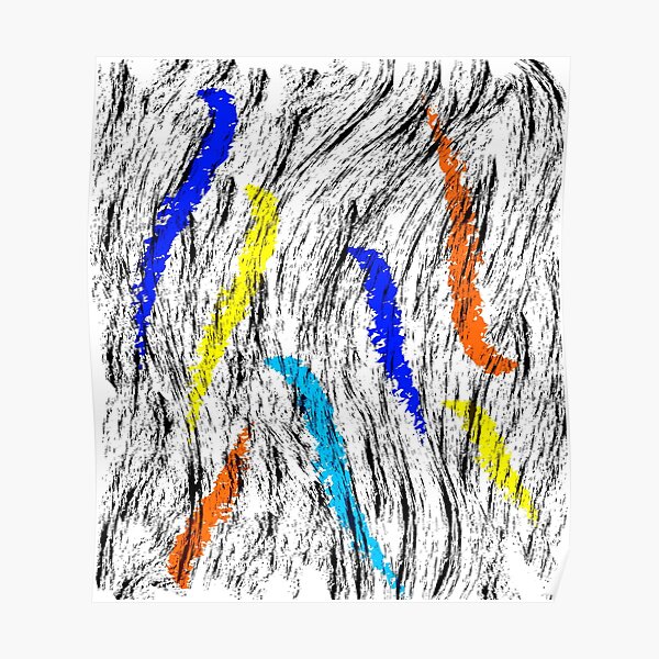 abstract multicolour brushes Poster