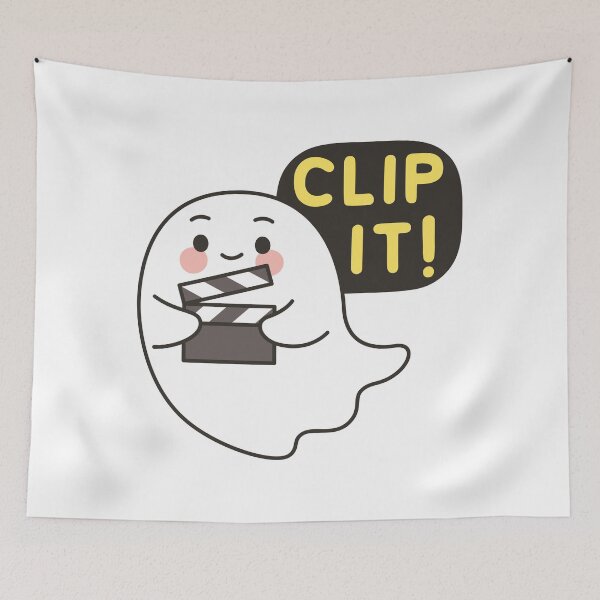 Item preview, Cute Ghost Sticker with Clip It Text Meme designed and sold by BibleProject.