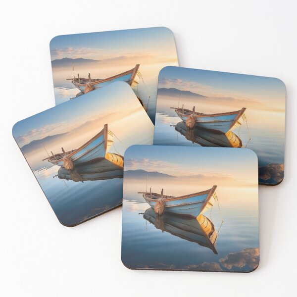 Item preview, Boat at sunset designed and sold by DameArte.