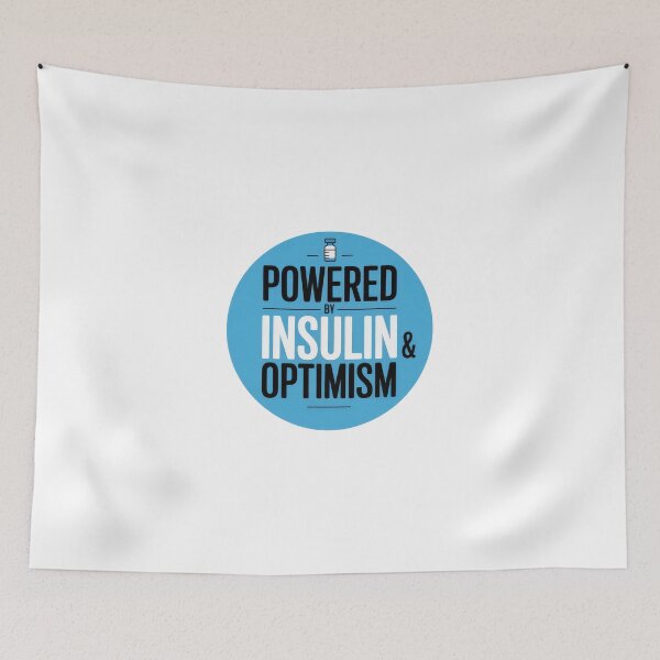 Item preview, Powered by Insulin and Optimism — Diabetes Awareness designed and sold by Enea Kelo.