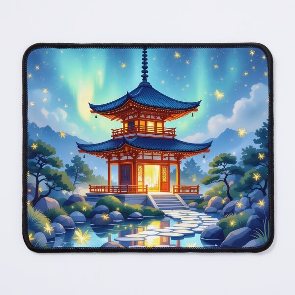 Item preview, Oriental Pagoda In A Zen Garden designed and sold by debbiedwarika.