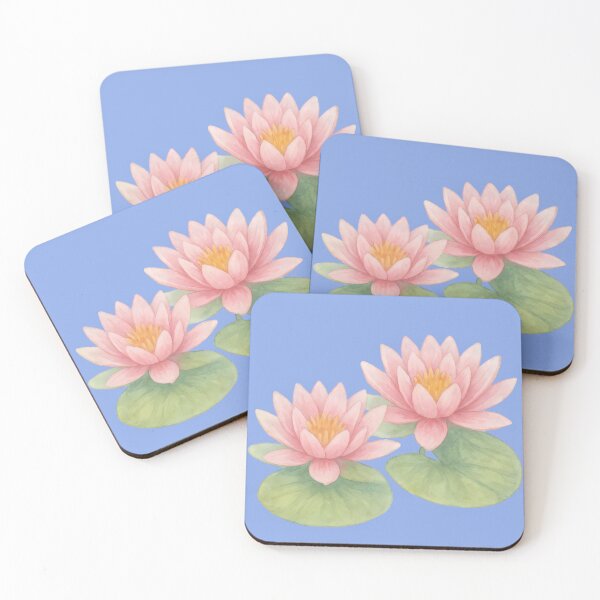 Item preview, A Serene Pair of Pink Watercolor Water Lilies designed and sold by IraBum.