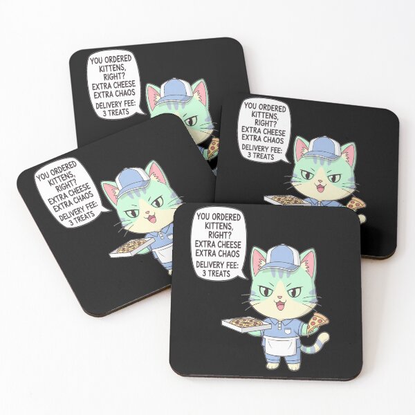 Item preview, Chibi Pizza Delivery Cat Kawaii Anime Cat with Pizza Box Funny Design designed and sold by Neko-Doodle-co.