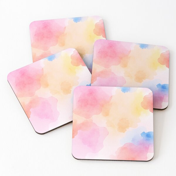 Item preview, Pale Watercolor Texture – Soft Reds with Blue and Yellow designed and sold by EmeraldeaArt.
