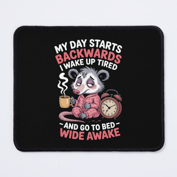 Item preview, My Day Starts Backwards I Wake Up Tired Funny Raccoon designed and sold by AniArtPL.