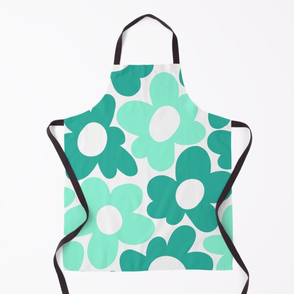 Item preview, Retro Turquoise Flowers Pattern designed and sold by EmeraldeaArt.