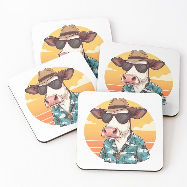 Item preview, Cool Beach Cow – Funny Cartoon Summer Vibes designed and sold by Art-Design-EM.