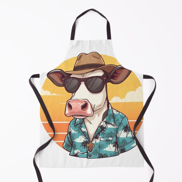 Item preview, Cool Beach Cow – Funny Cartoon Summer Vibes designed and sold by Art-Design-EM.