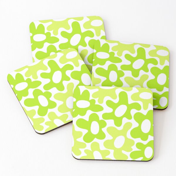 Item preview, Retro Yellow-Green Flowers Pattern – Vibrant and Bold neon fluorescent designed and sold by EmeraldeaArt.