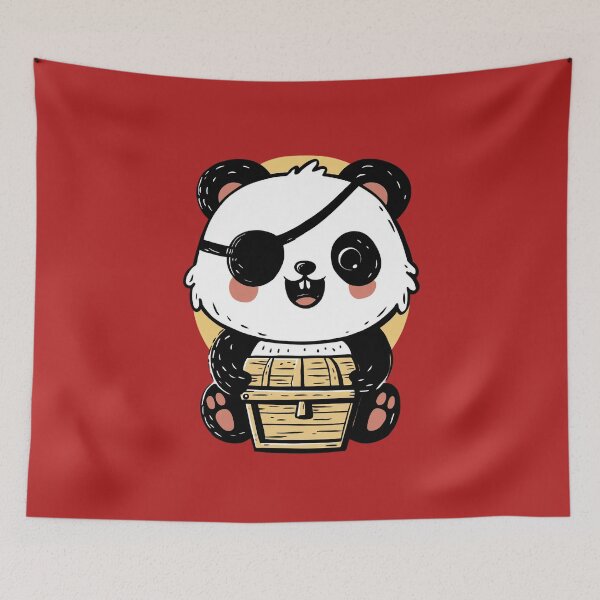 Item preview, Kawaii Panda Pirate – Cute Treasure Chest Design designed and sold by Meiersbeste.