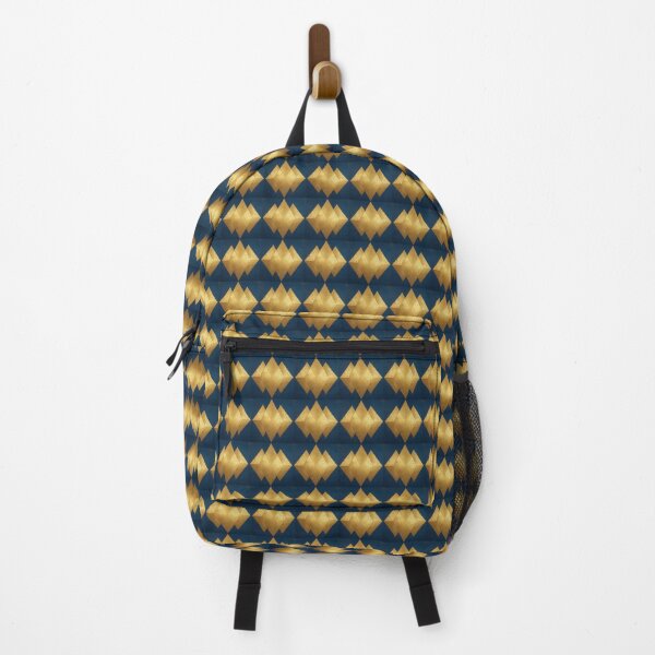 Item preview, Golden Geometric Pattern on Blue Background designed and sold by InezPhotography.