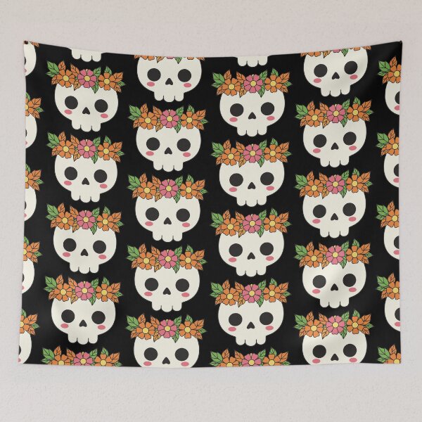 Item preview, Halloween Cute Floral Skull designed and sold by Project X Design.