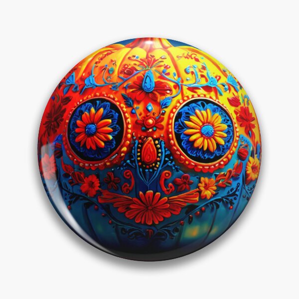 Item preview, Huichol Halloween Pumpkin with Marigolds and Candles designed and sold by SpectrumEssence.