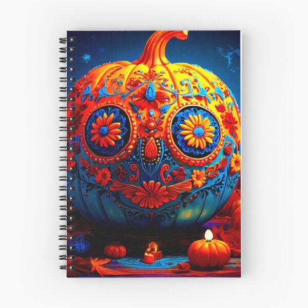Artikelvorschau, Huichol-Halloween-Kürbis mit Ringelblumen und Kerzen entworfen und verkauft von SpectrumEssence.