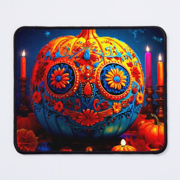 Item preview, Huichol Halloween Pumpkin with Marigolds and Candles designed and sold by SpectrumEssence.