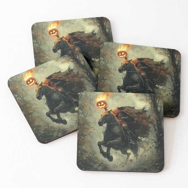 Item preview, The Headless Horseman – Flaming Pumpkin Legend designed and sold by Myra365Art.