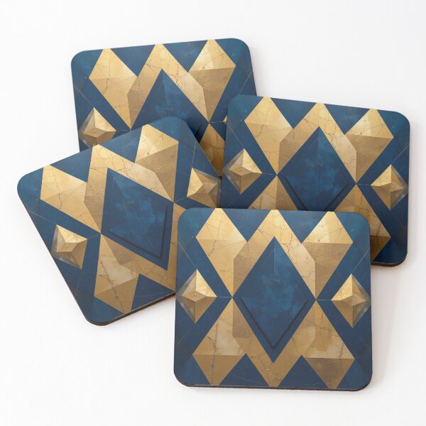 Item preview, Geometric Gold and Blue Symmetry designed and sold by InezPhotography.