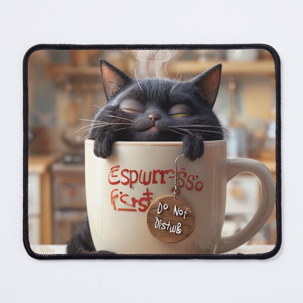 Item preview, spurrrsso First: The Sleepy Coffee Cat designed and sold by MyyVibe.