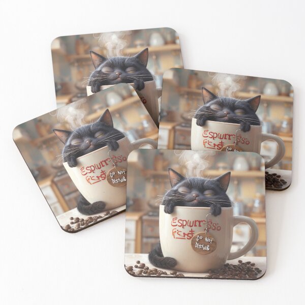 Item preview, spurrrsso First: The Sleepy Coffee Cat designed and sold by MyyVibe.